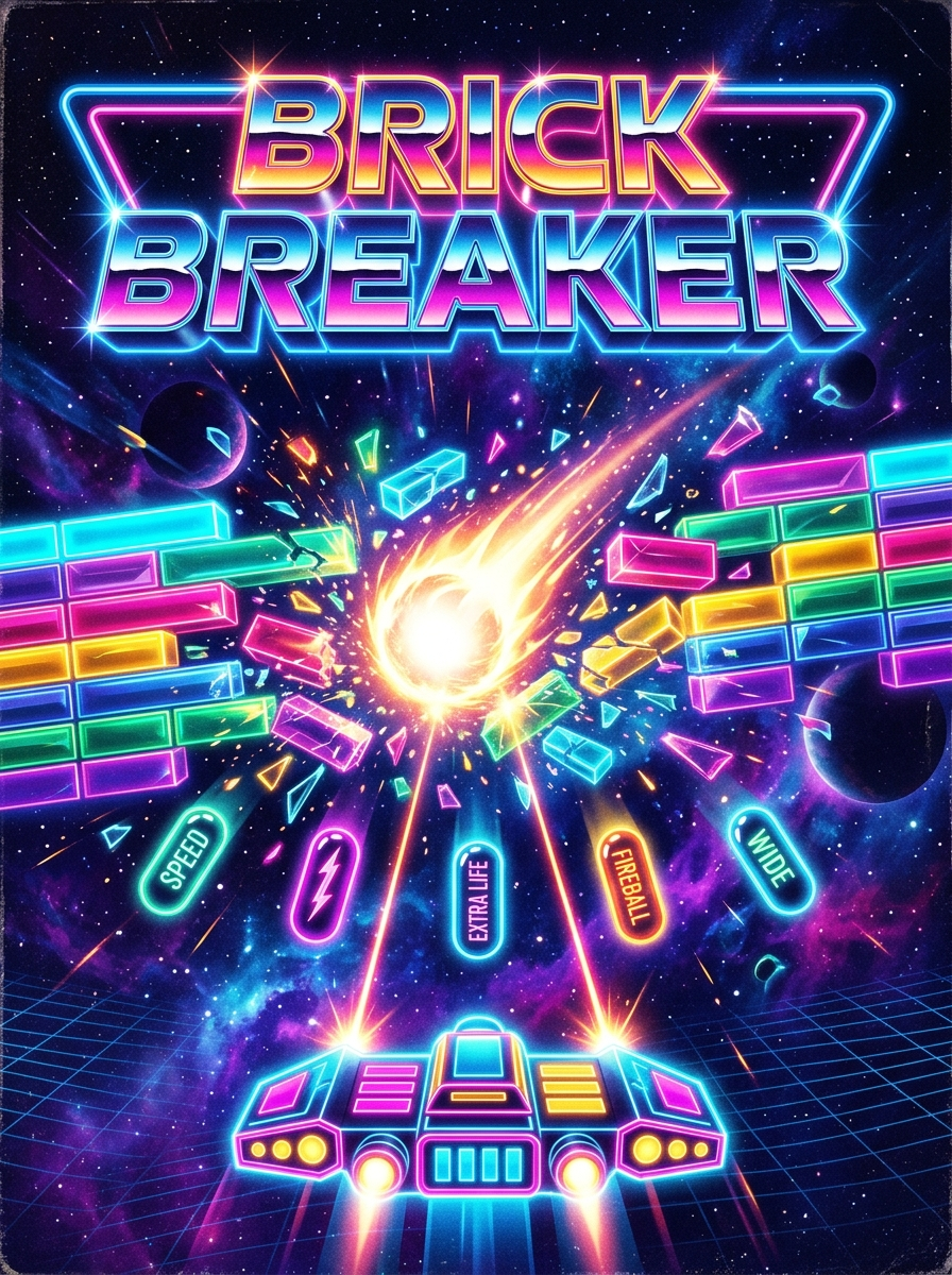 Neon Brick Breaker Galaxy